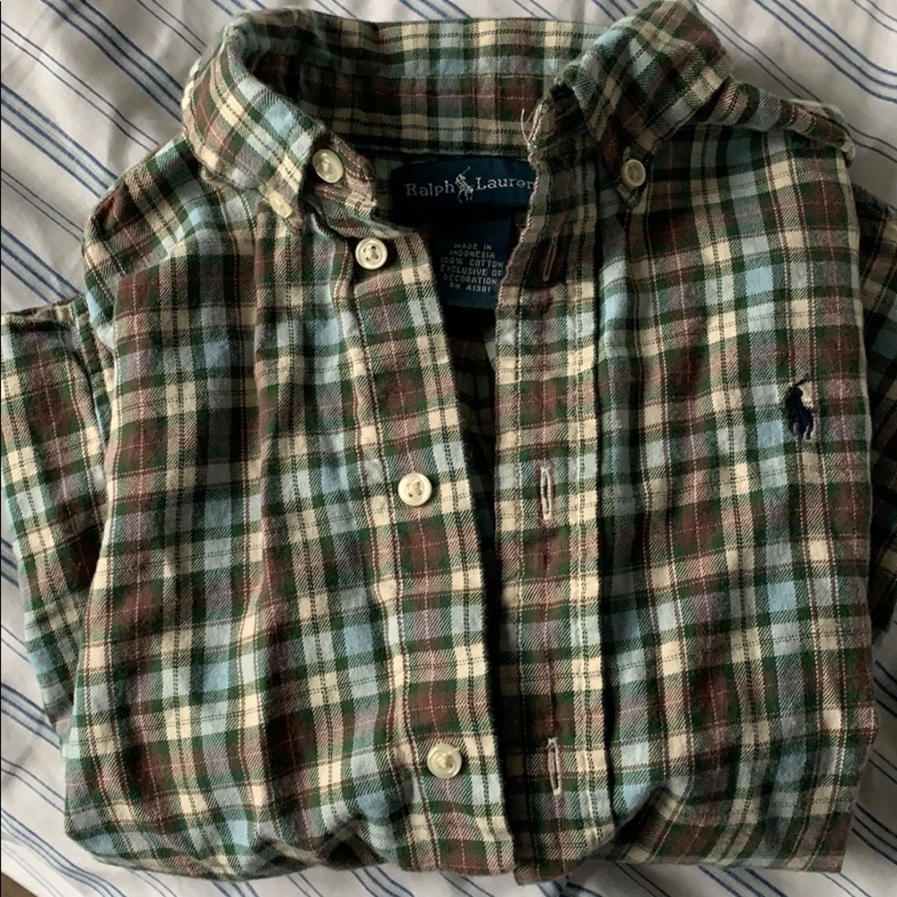 Boys Plaid Ralph Lauren Flannel shirt